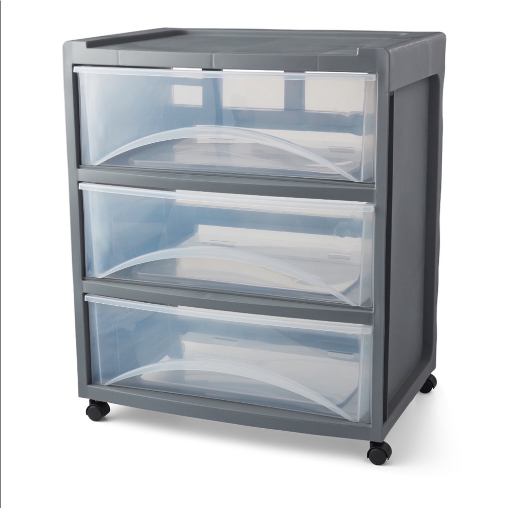 Mainstays Rolling Three Drawer Storage Organizer Cart